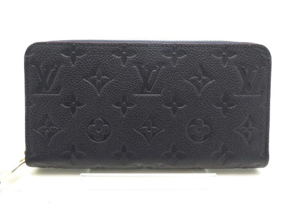 LOUIS VUITTON Long Wallet Zippy Monogram Empreinte Marine Blue Rouge Red